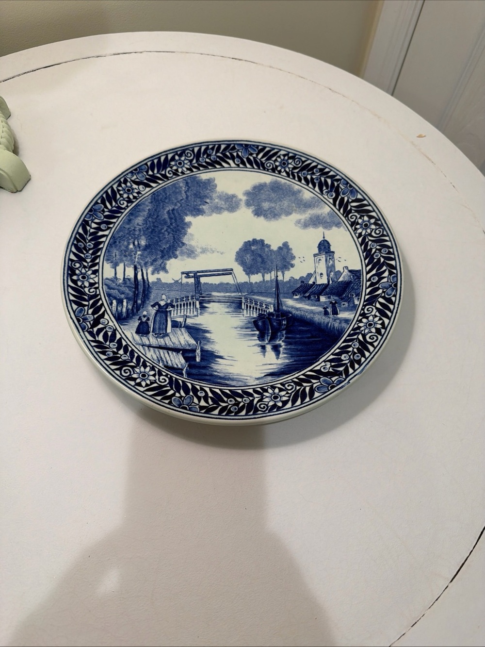 Blue Delft-Style Decorative Ceramic Plate